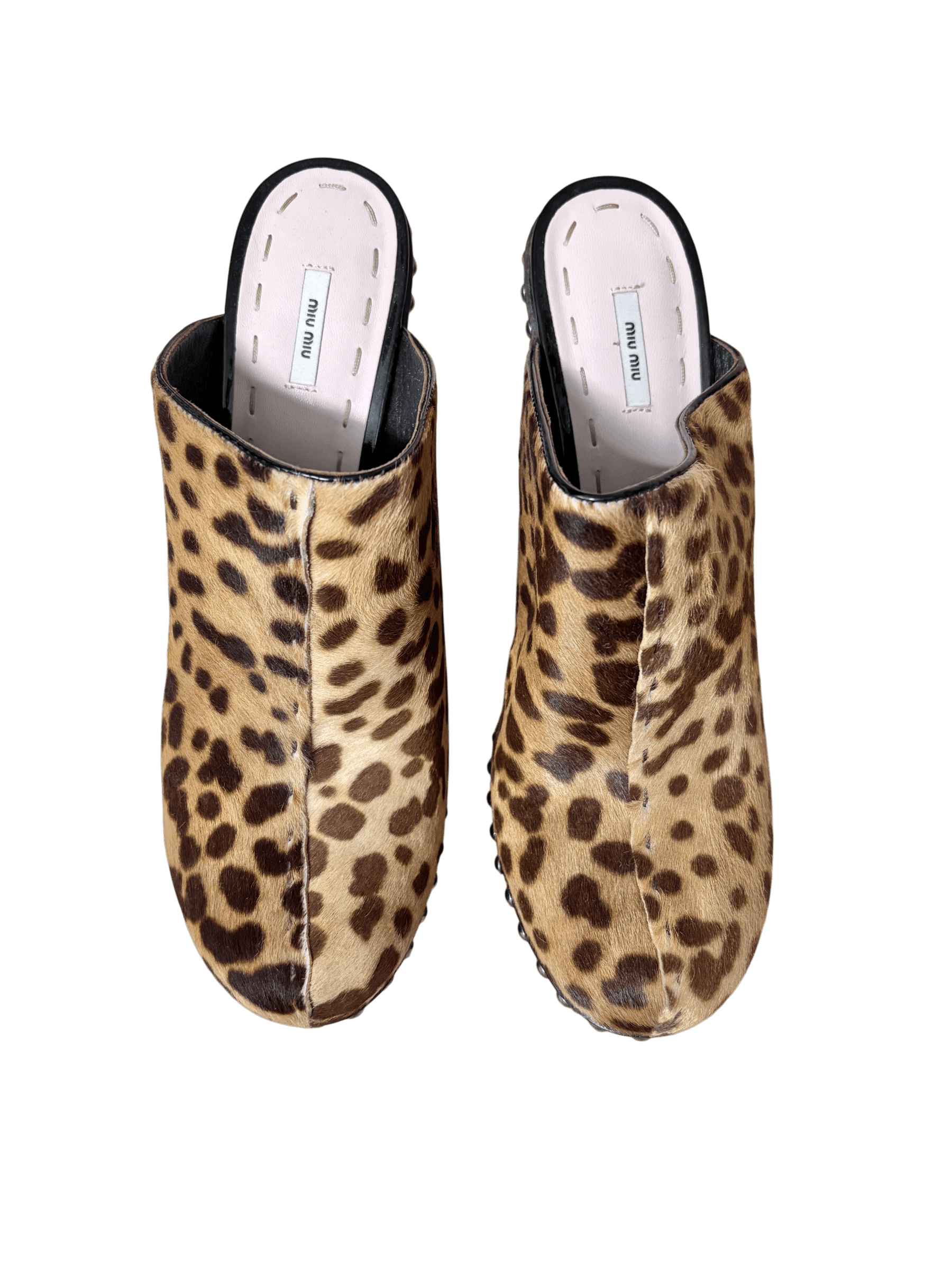 Miu Miu Miu Miu Animal Print Platform Clogs Size US 10.5 / IT 40.5 - 2 Thumbnail