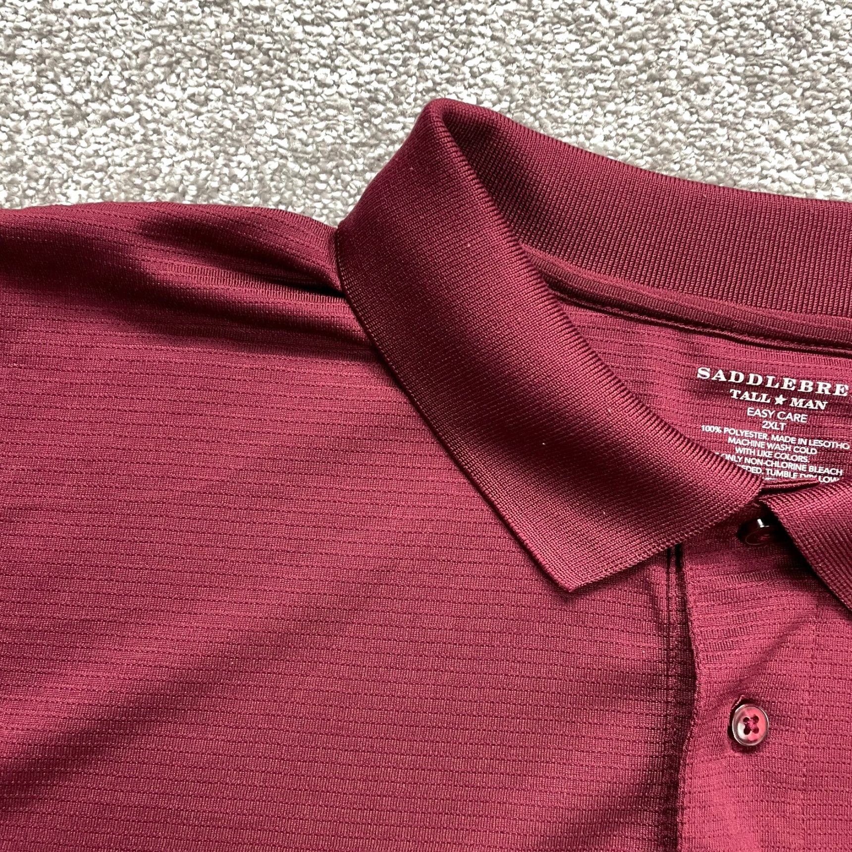 Vintage Saddlebred Polo Shirt Mens 2XL Tall Maroon Collared Short Sleeve Active Golf Top Shirt Polo Mens 2XL Tall Red Basic Outdoor Sports Golf Mens Men Size US XXL / EU 58 / 5 - 3 Thumbnail