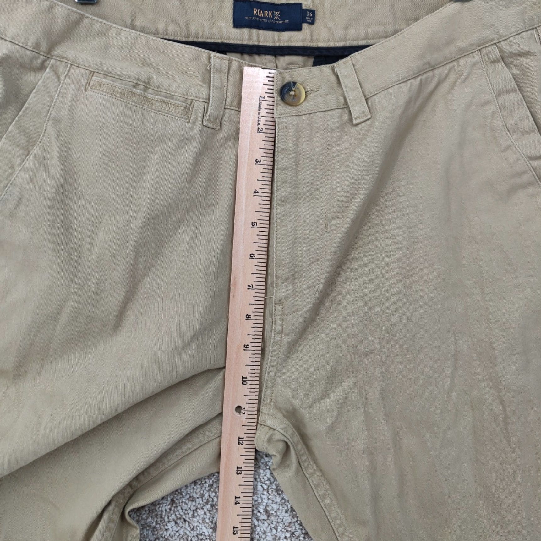 Roark ROARK Mens Pants 36x30 Brown Chino Outdoors Stretch Pockets Regular Flat Front Belt Loops Size US 36 / EU 52 - 6 Thumbnail