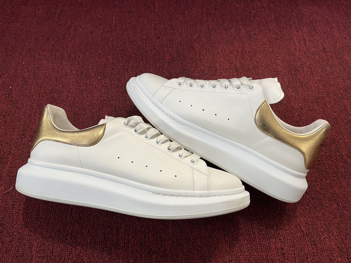 alexander mcqueen white and gold sneakers