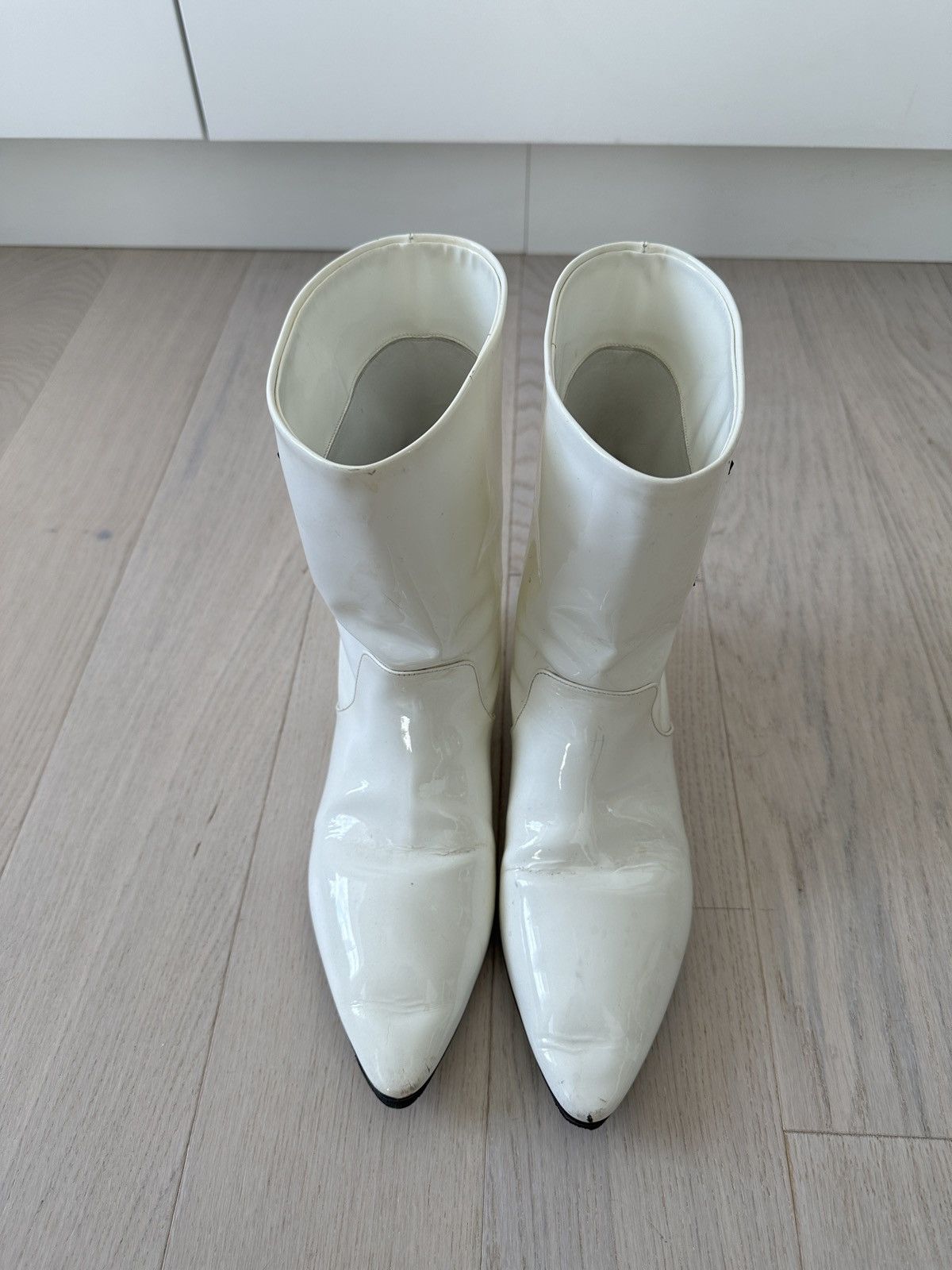 Miu Miu Miu Miu White Patent Ankle Boots EU 38 Size US 7.5 / IT 37.5 - 2 Thumbnail