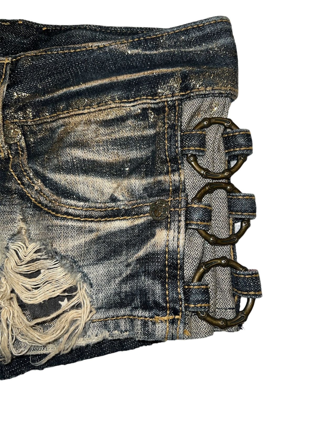 Japanese Brand D.i.a. Gyaru glitter denim shorts ☠️✨ Size 26" / US 2 / IT 38 - 8 Thumbnail