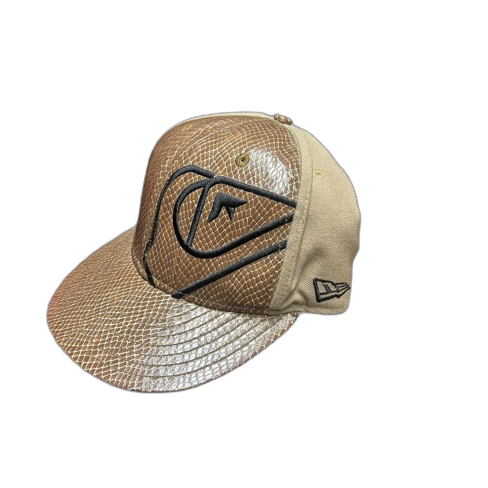 New Era Rare Y2K Quicksilver New Era Brown Faux Leather Hat Camo Size ONE SIZE - 1 Thumbnail