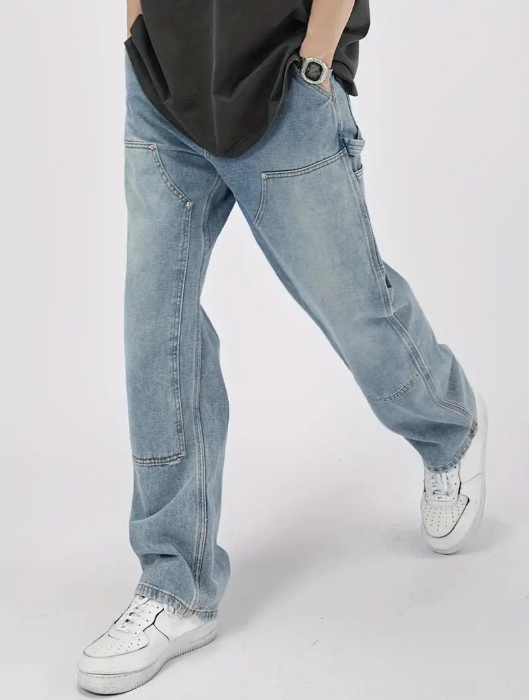 Japanese Brand × Jean Patchwork Double Knee Distressed Pants Jeans Work Pants Size US 36 / EU 52 - 1 Thumbnail