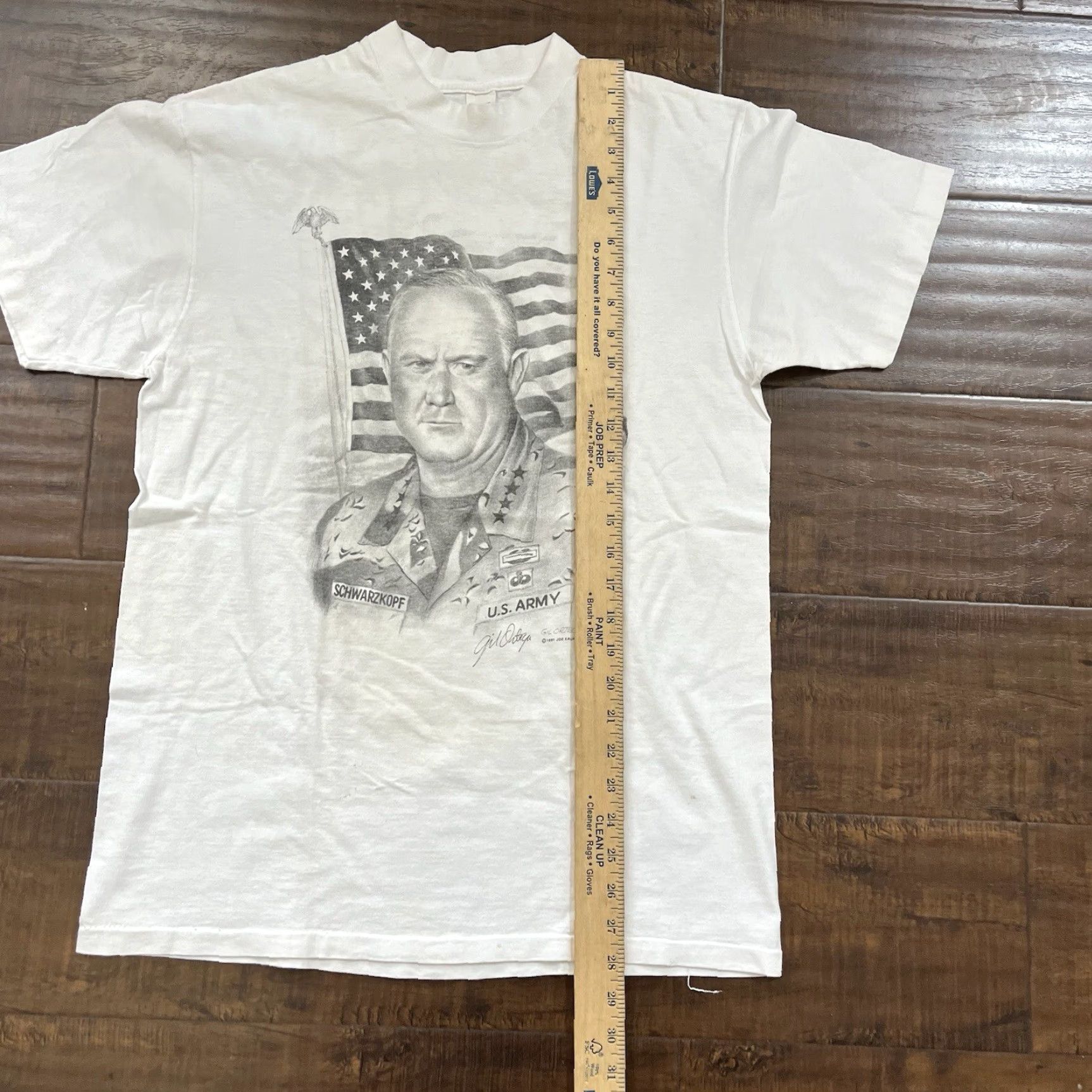 Changes VINTAGE Joe Kaufenberg General Norman Scharzkopf T-Shirt L White Cotton Logo Military Vietnam War Mens 1991 Size US L / EU 52-54 / 3 - 6 Thumbnail