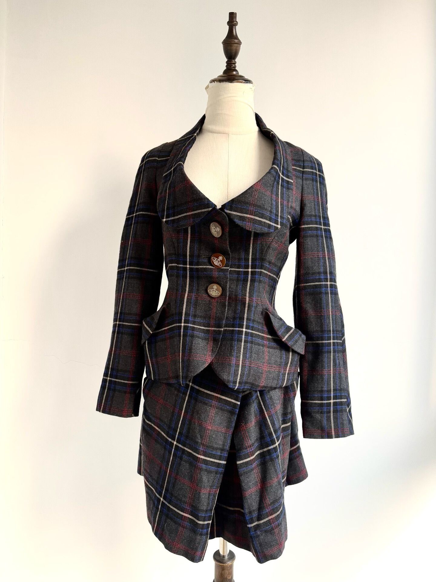 Vivienne Westwood Vivienne Westwood Gray Blue Plaid Set Size M / US 6-8 / IT 42-44 - 1 Thumbnail