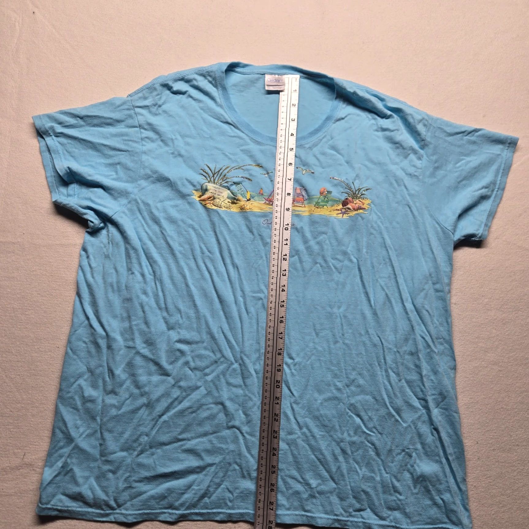 Gildan VINTAGE Outer Banks OBX North Carolina Beach T-Shirt Womens 2XL Blue Casual Short Sleeve Size XXL / US 16-18 / IT 52-54 - 7 Thumbnail