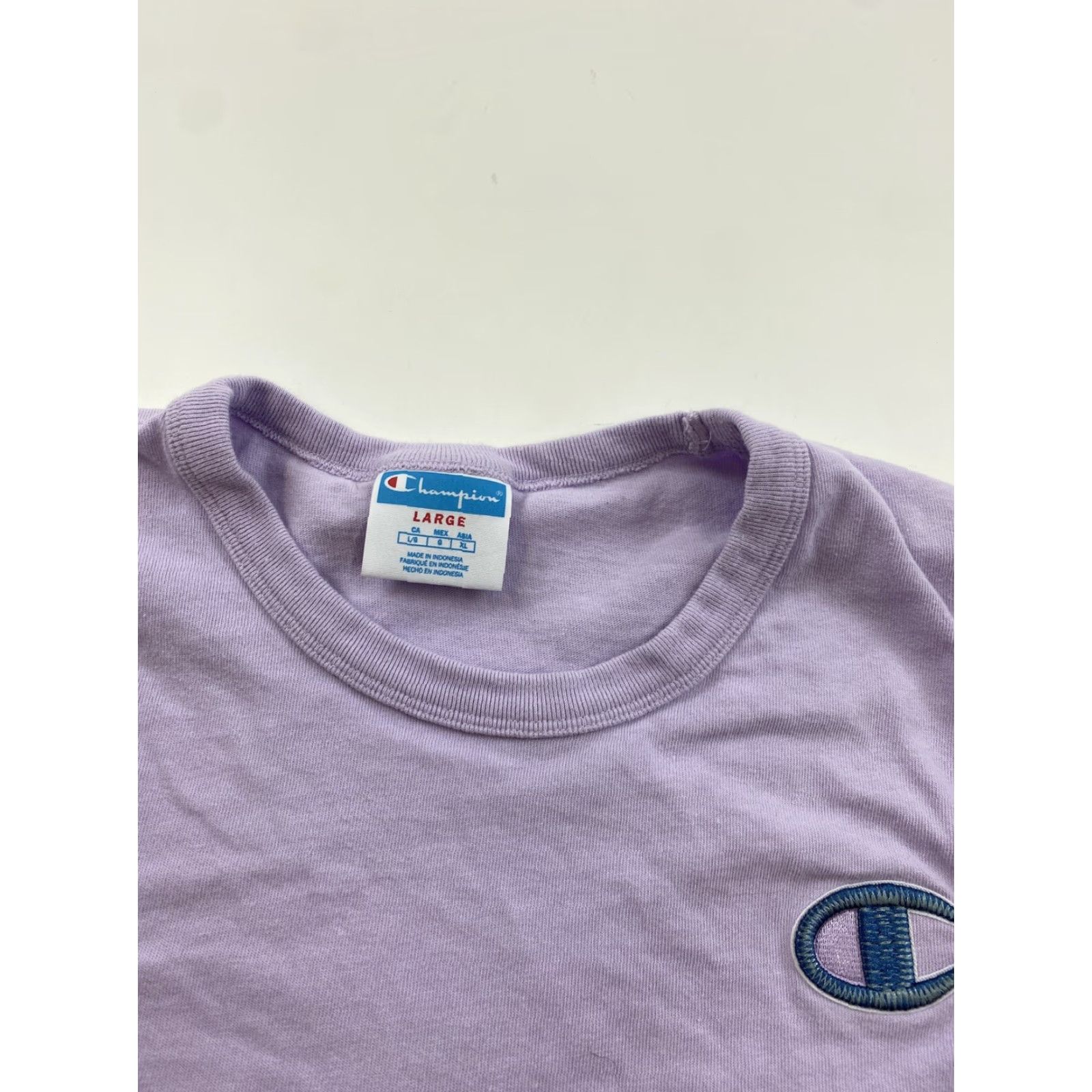 Champion Champion Shirt Womens Large Purple Short Sleeve Big C Logo USA Size L / US 10 / IT 46 - 2 Thumbnail