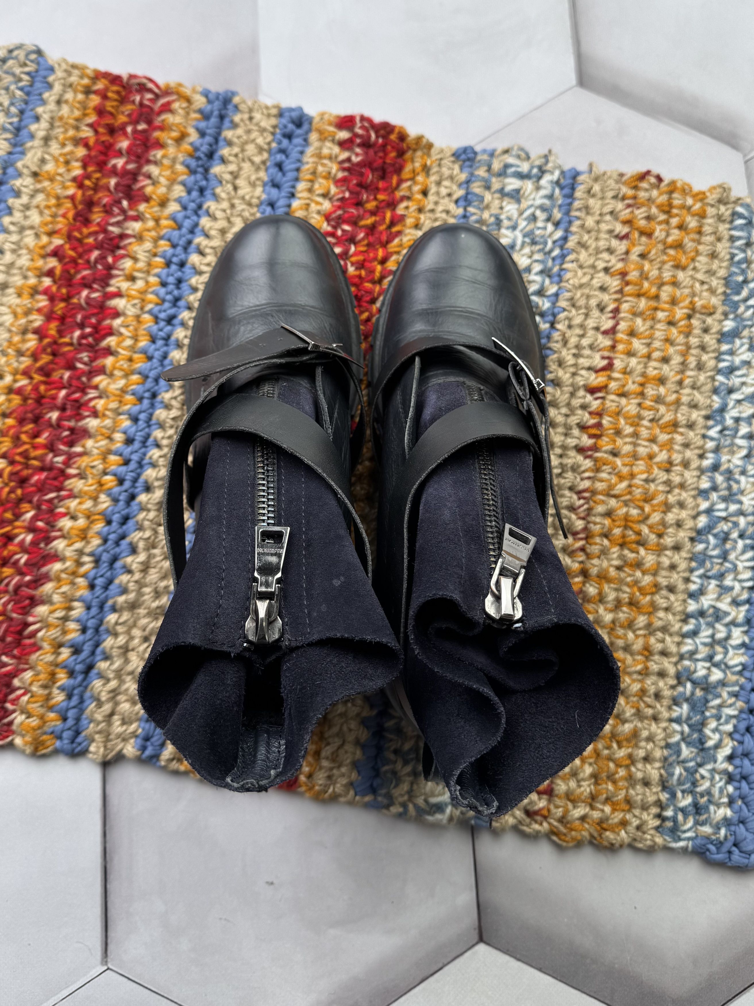 Vintage Vintage Leather Boots With Zipper And Belted (E4) Size US 10 / IT 40 - 11 Thumbnail