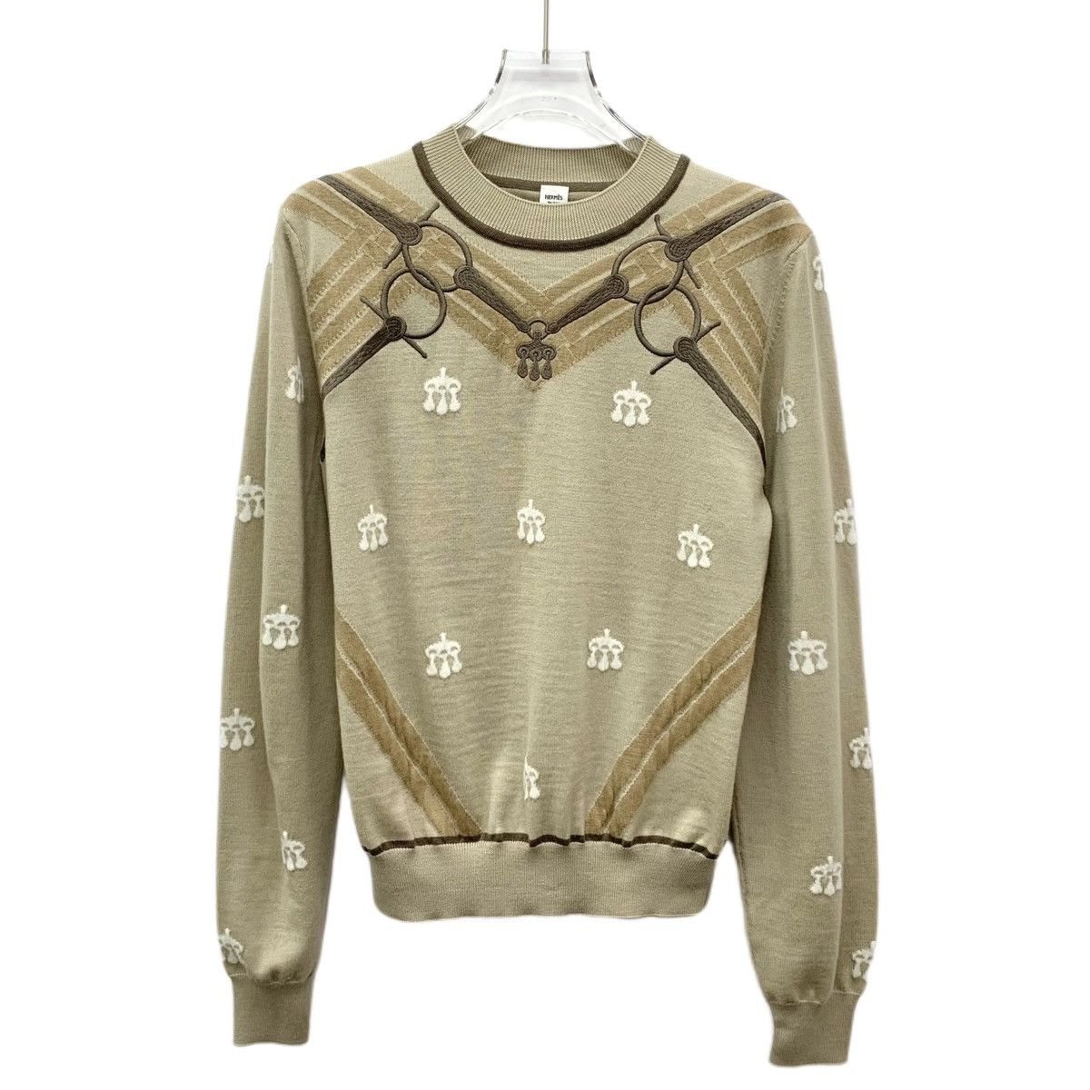 Hermes Hermes Lock Embroidery Merino Long Sleeve Knit Sweater K26WX Size M / US 6-8 / IT 42-44 - 1 Thumbnail