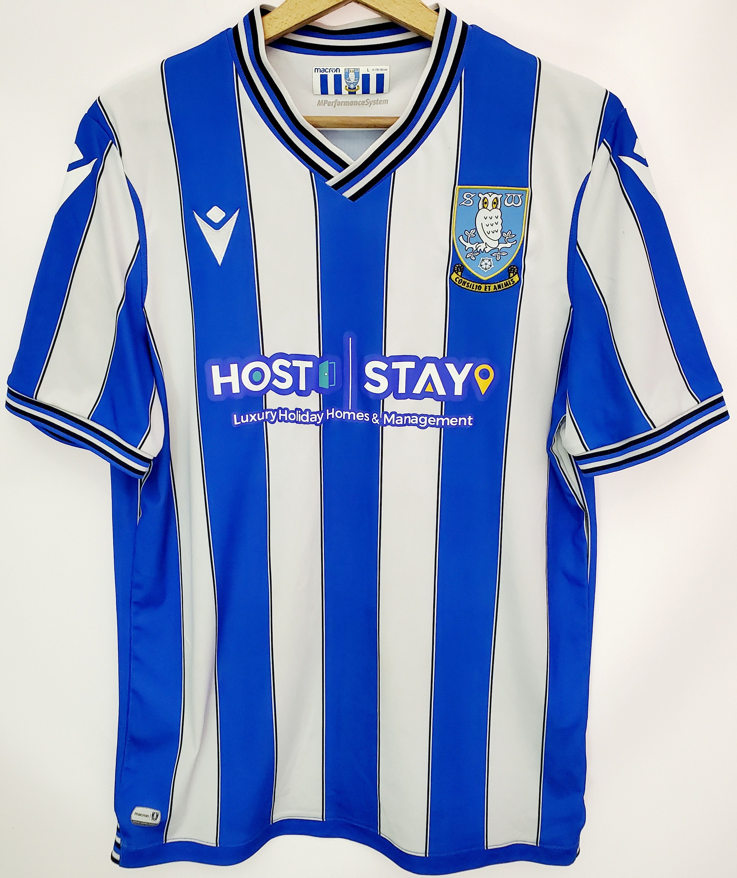 Macron Original Sheffield Wednesday 2022/2023 Home jersey sizeM,L Size US L / EU 52-54 / 3 - 1 Thumbnail