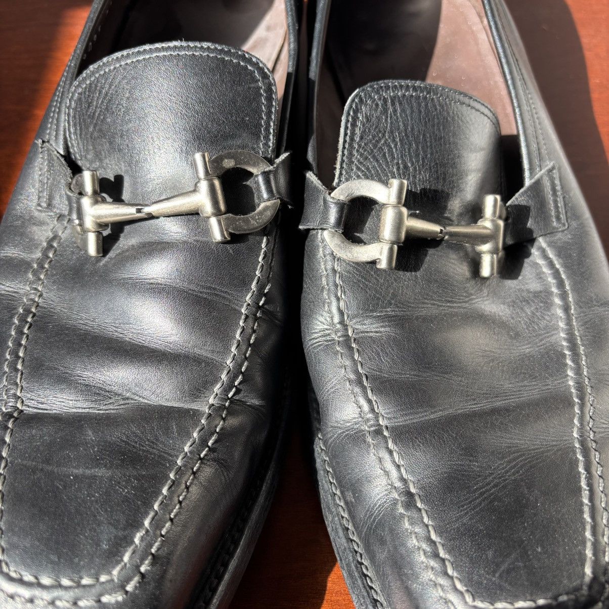 Salvatore Ferragamo $175 Salvatore Ferragamo Pasquale Loafers W/ Silver Horsebit Size US 11 / EU 44 - 7 Thumbnail