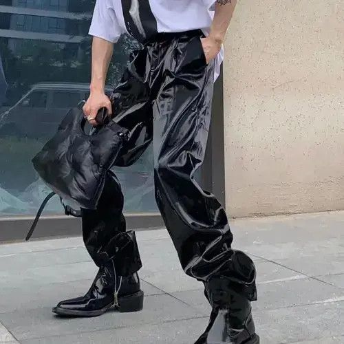 VIBE Faux Leather Wide Leg Pants Trousers Size US 27 - 4 Thumbnail