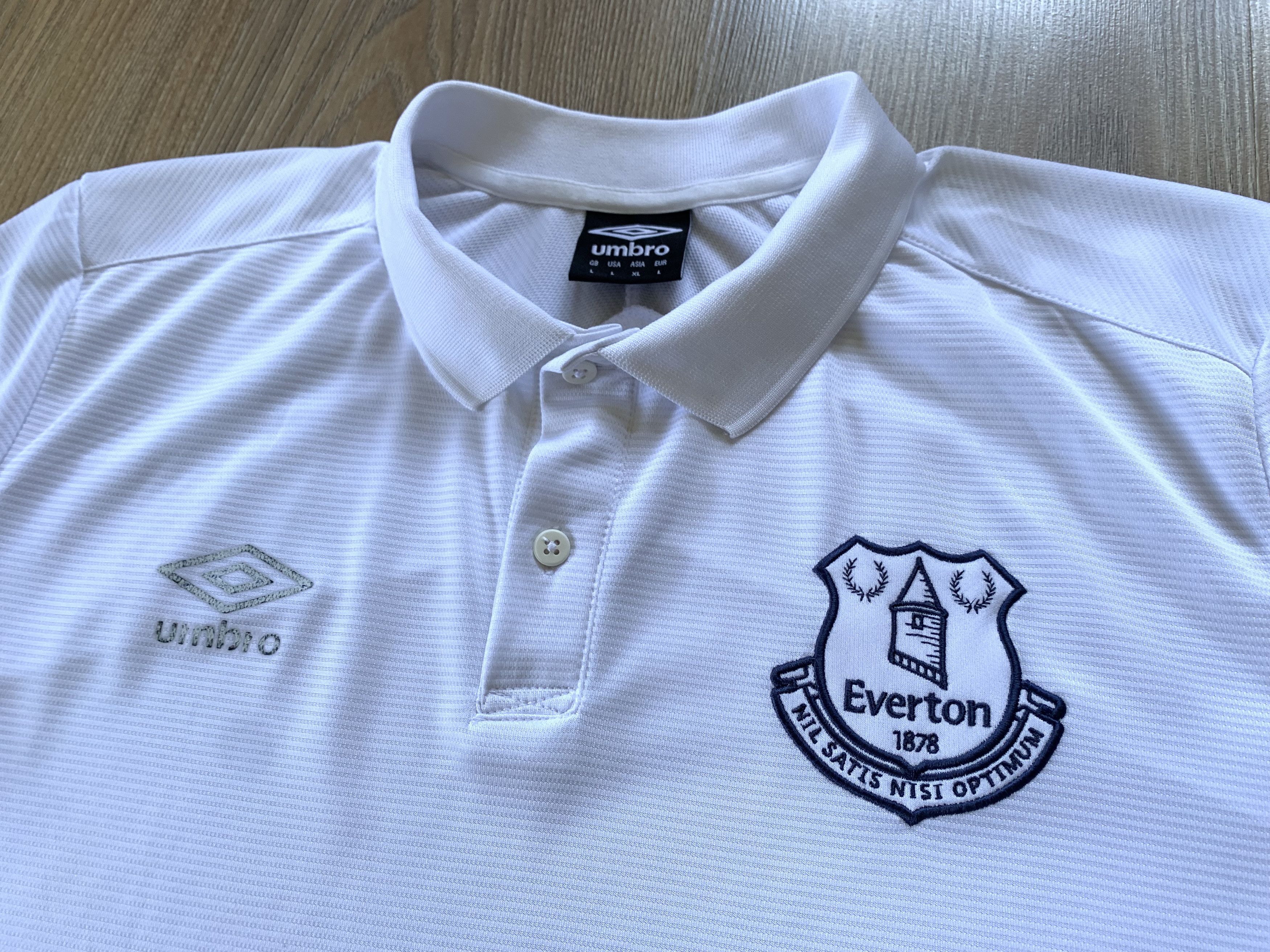 Umbro Everton White Soccer Polo T-Shirt Size US L / EU 52-54 / 3 - 4 Thumbnail