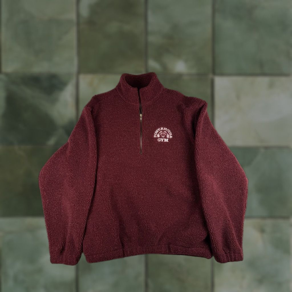 Vintage Power House Gym Mens 1/4 Zip Fleece Red Sweater L Large Pullover Size US L / EU 52-54 / 3 - 1 Thumbnail