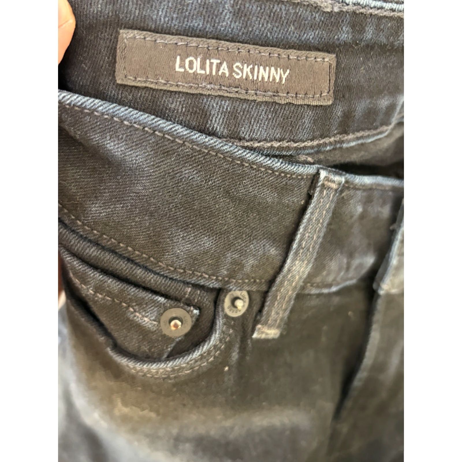 Lucky Brand Lucky Brand Lolita Skinny Jeans Black Denim 2 Regular Women Slim 5-Pocket Distressed Stretch Size 26" / US 2 / IT 38 - 7 Thumbnail