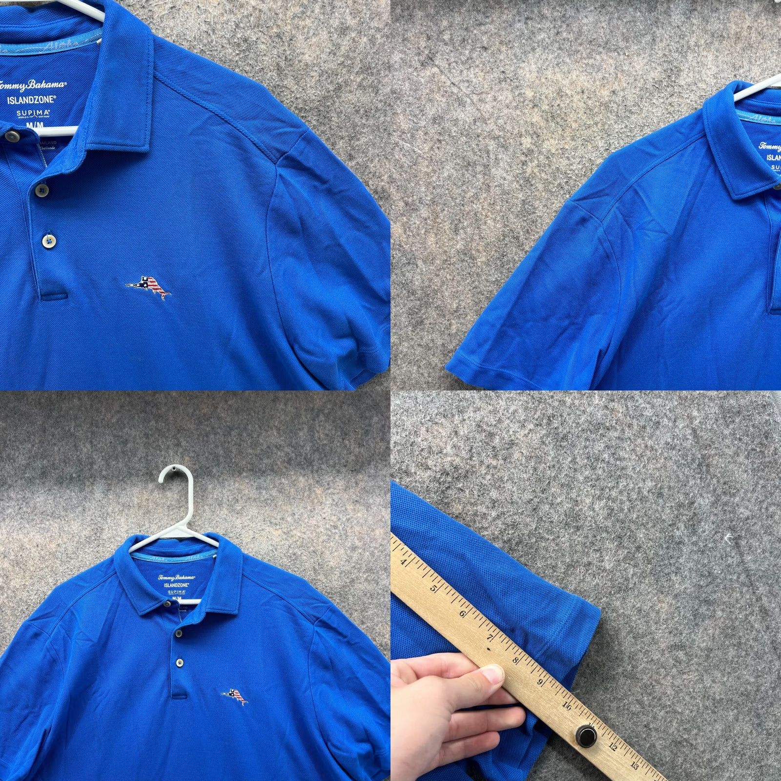 Tommy Bahama VINTAGE Tommy Bahama Polo Shirt Mens Medium Royal Blue Island Zone Supima Cotton Trim Size US M / EU 48-50 / 2 - 8 Thumbnail