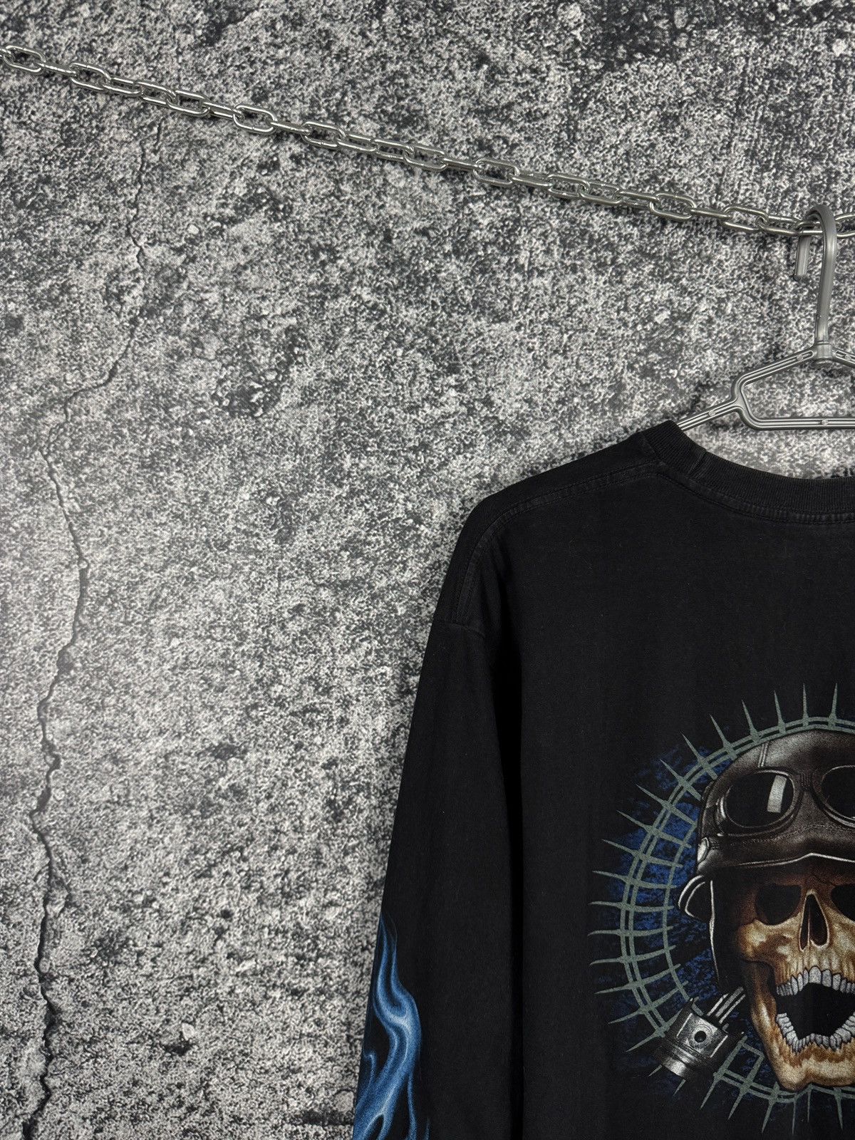Vintage Rock Eagle Long Sleeve Tee Vintage Skeleton Motorcycle XL Size US XL / EU 56 / 4 - 10 Thumbnail