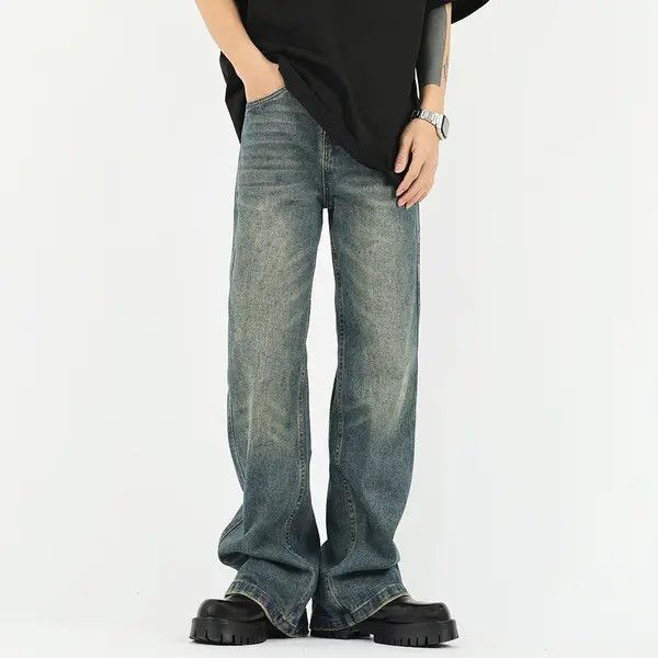 Japanese Brand Nana Washed distressed vintage cleanfit loose jeans for men Size US 32 / EU 48 - 3 Thumbnail