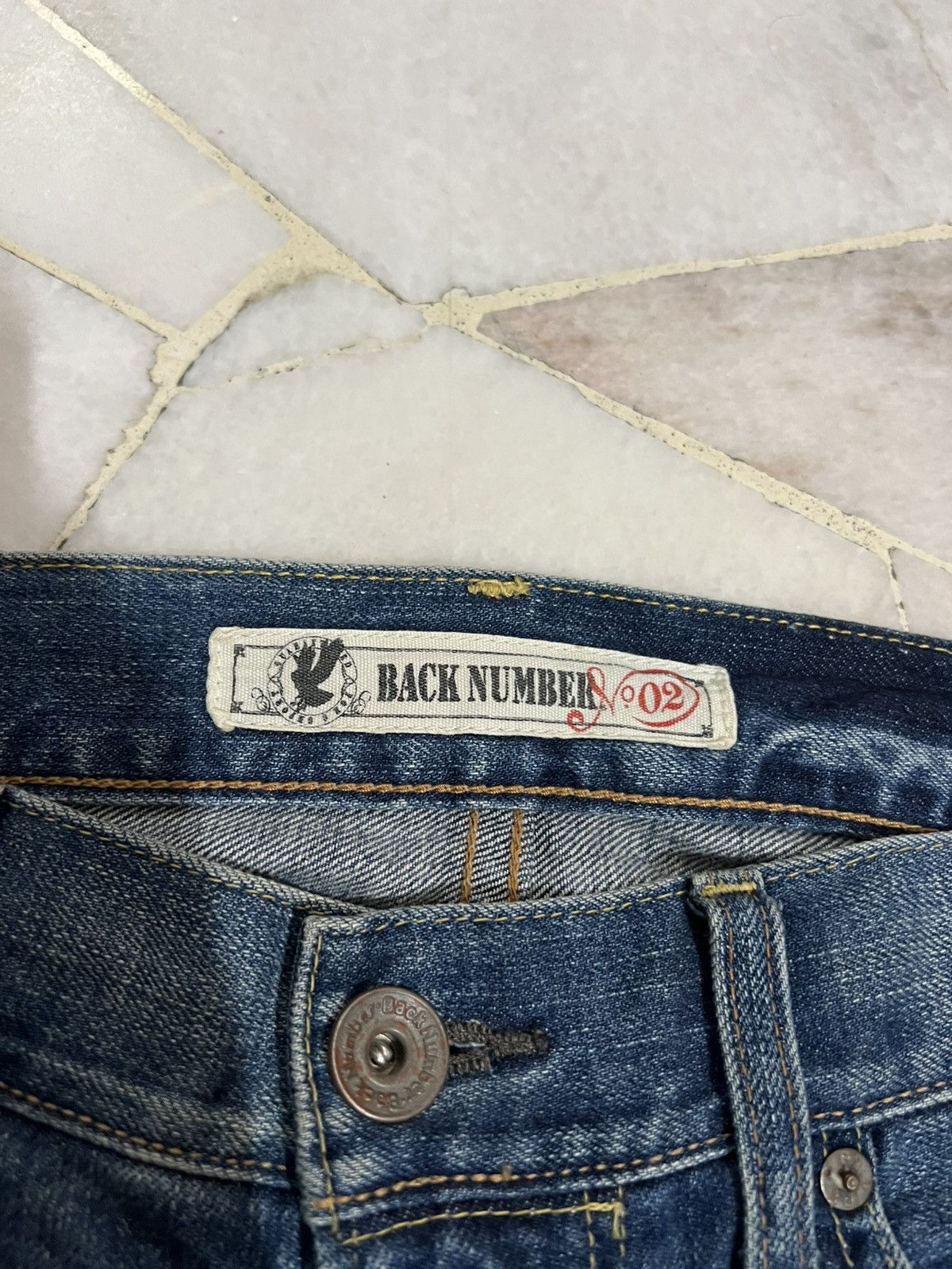 Japanese Brand 90’s BACK NUMBER 02 DISTRESSED PAINTER JEAN Size US 34 / EU 50 - 14 Thumbnail