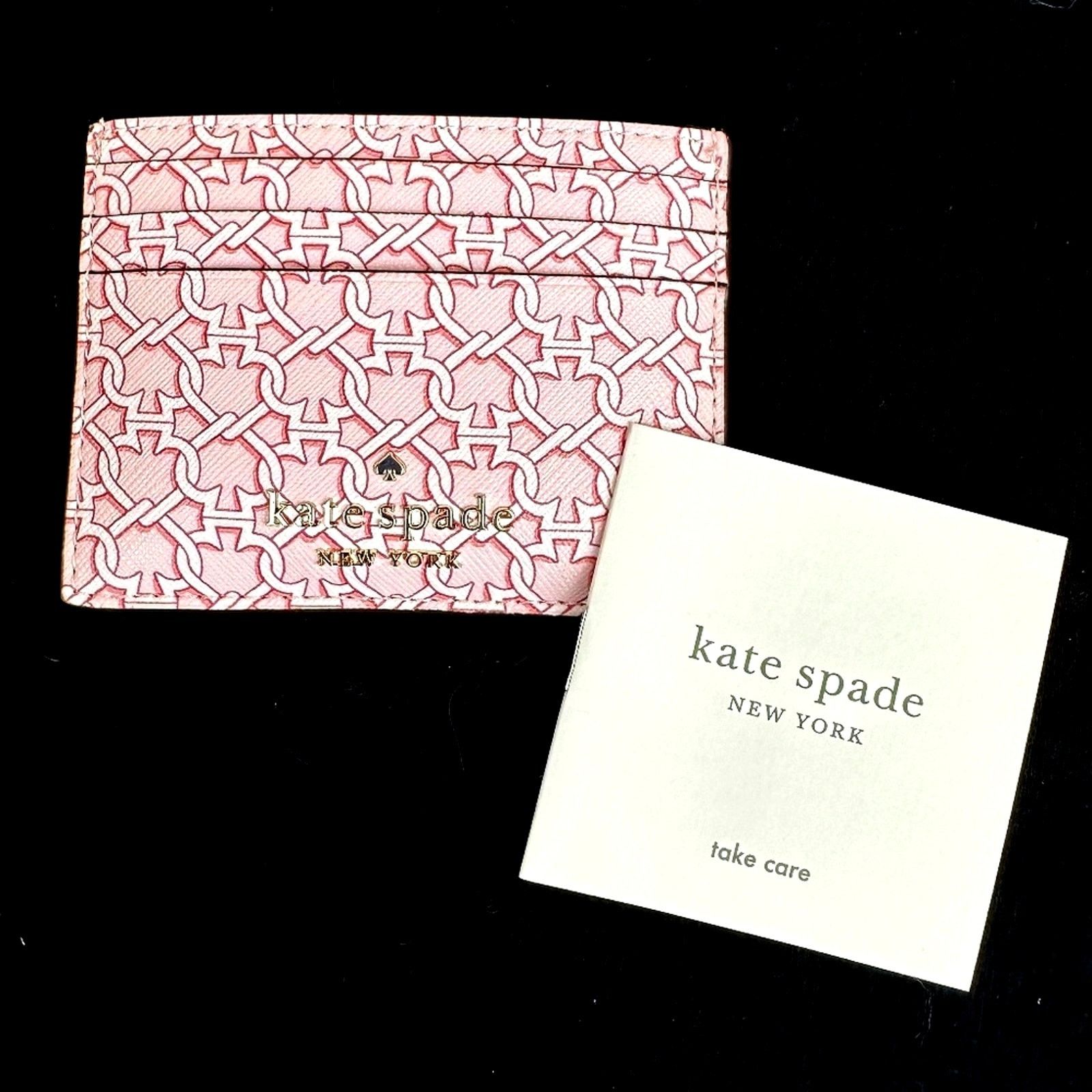Kate Spade Kate Spade Pink Linked Hearts Leather Slim Card Case Size ONE SIZE - 3 Thumbnail