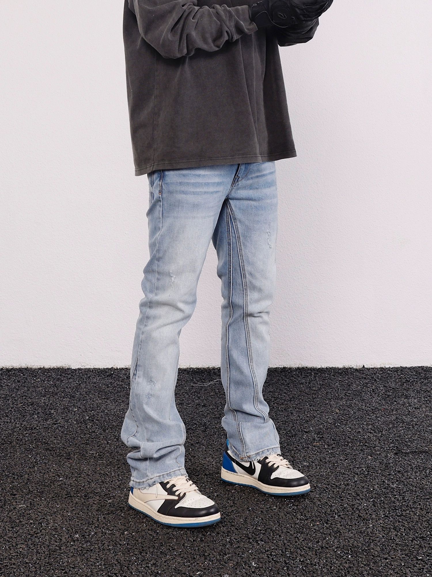 Jean × Vintage damaged washed faded flared patchwork jeans Size US 32 / EU 48 - 7 Thumbnail