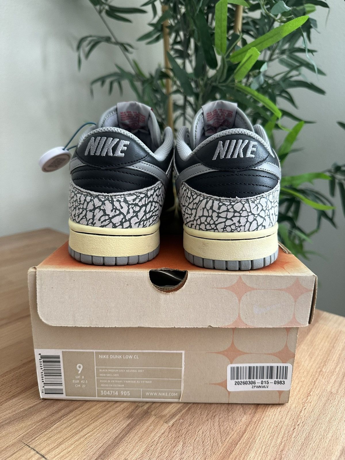 Nike Nike Dunk Low CL Jordan Pack Black Cement Size US 9 / EU 42 - 9 Thumbnail