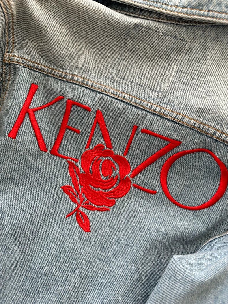 Kenzo KENZO Rose and flower embroidered denim jacket Size S / US 4 / IT 40 - 4 Thumbnail