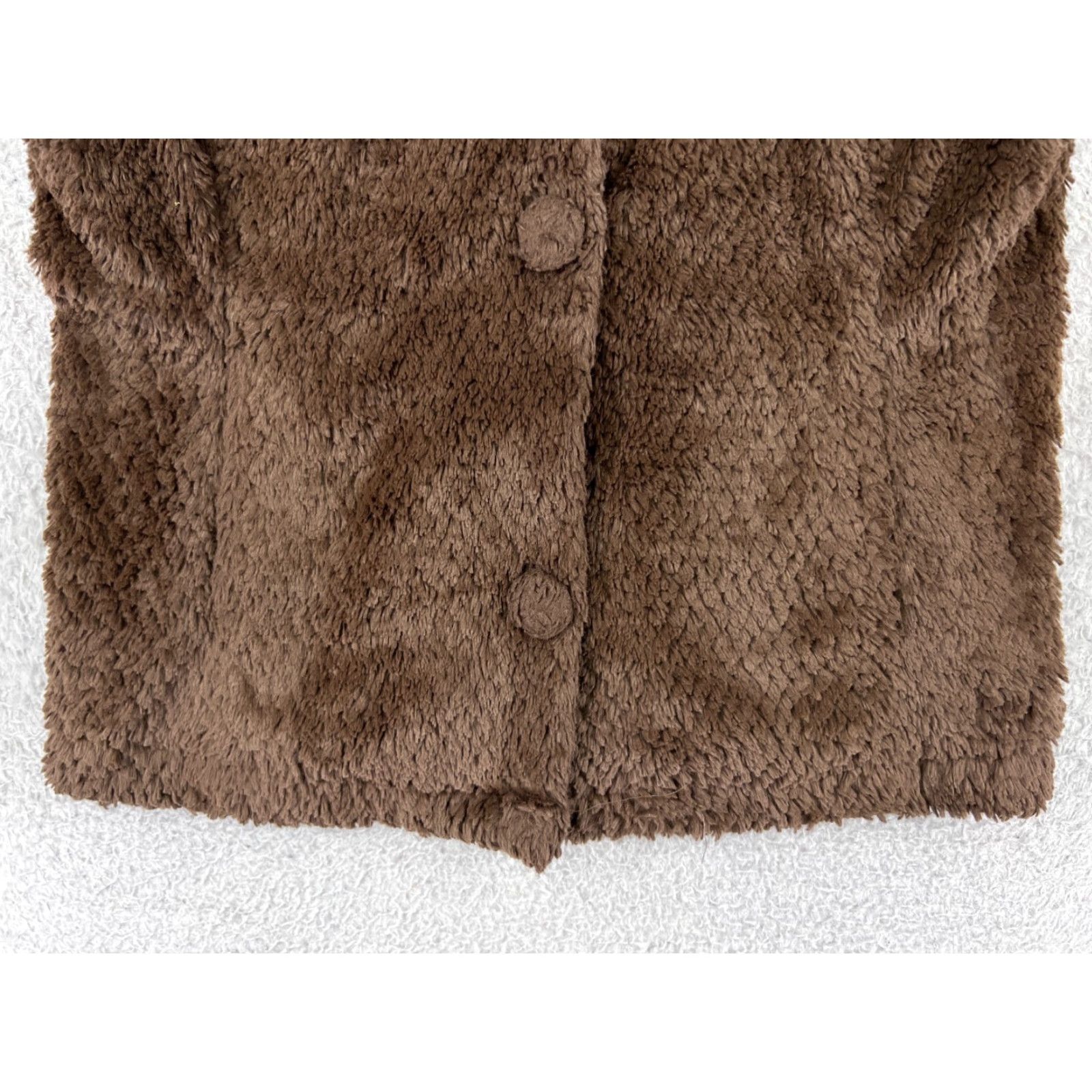 Vintage True Grit Vest Womens Medium Brown Furry Button Up Polyester Fleece Size M / US 6-8 / IT 42-44 - 7 Thumbnail