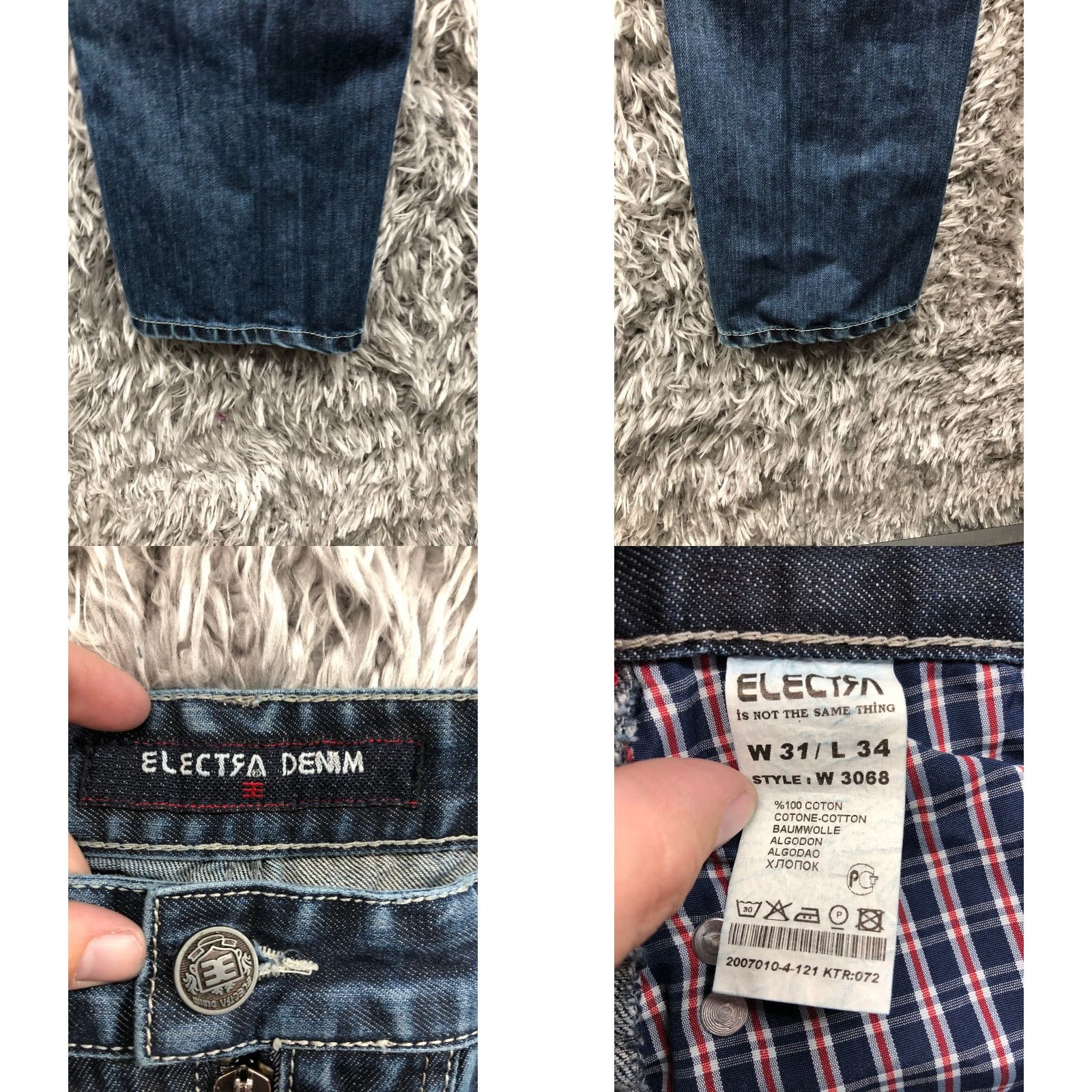 Vintage Electra Jeans Mid Rise Straight Blue Denim 31x34 Mens Size 31 Dark Wash Pocket Logo Belt Loops 5-Pocket Design Regular Fit Hard Presence: N/A Size US 31 - 8 Thumbnail