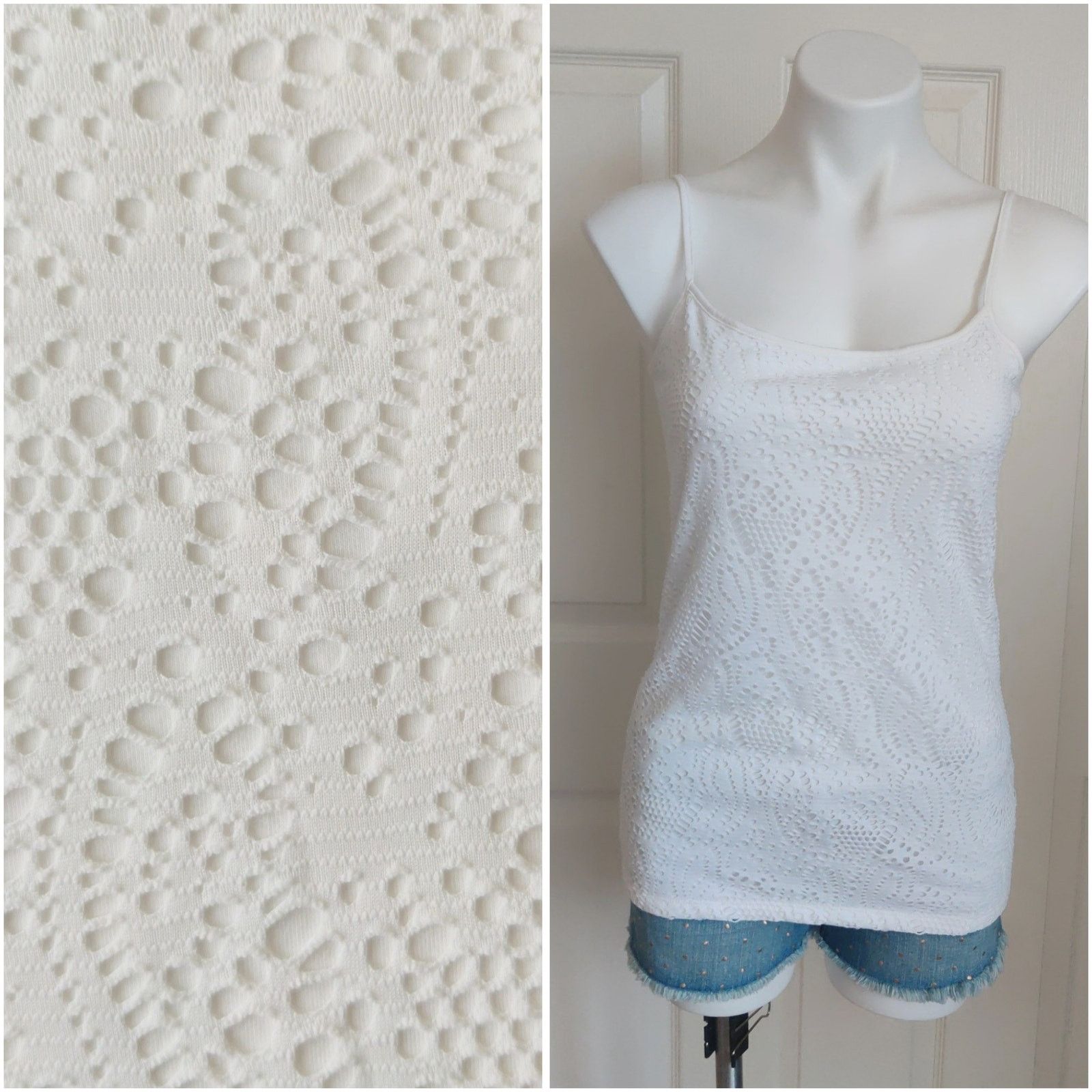 Loft LOFT eyelet overlay white cami sz M Size M / US 6-8 / IT 42-44 - 1 Thumbnail