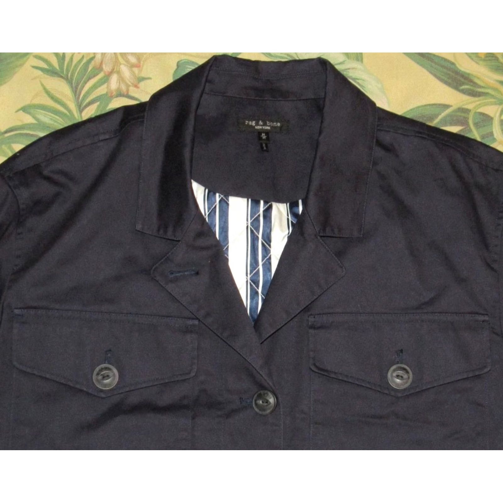 Rag & Bone RAG & BONE Navy Blue Cropped Cotton Jacket with Quilted Lining Medium Women Shirt Cropped Navy Blue Cotton Rag & Bone 90s Event Size M / US 6-8 / IT 42-44 - 2 Thumbnail