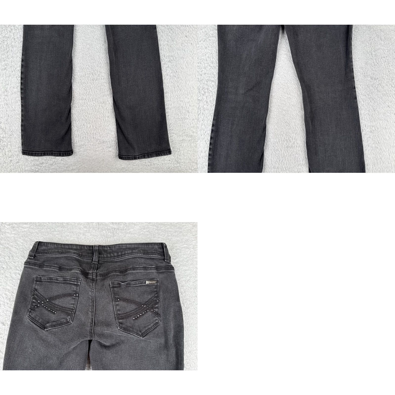 Vintage Chico's Jeans Women Black Bootcut Denim Cotton Blend 00 28x29 Regular Rise Mid 5-Pocket Logo Embroidered Button Jeans Womens Size 24" / US 00 / IT 34 - 10 Thumbnail
