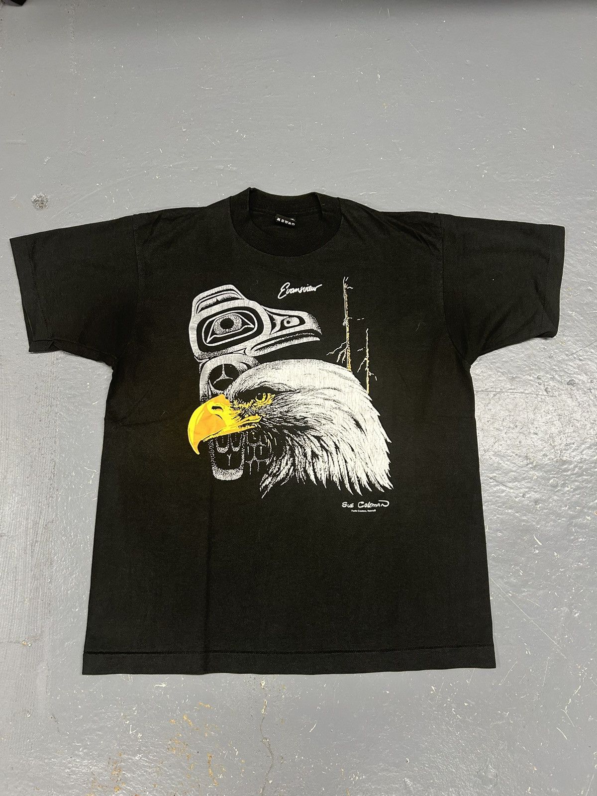 Vintage Crazy Vintage 90s Essential Black Eagle Nature Animal Shirt Size US L / EU 52-54 / 3 - 1 Thumbnail