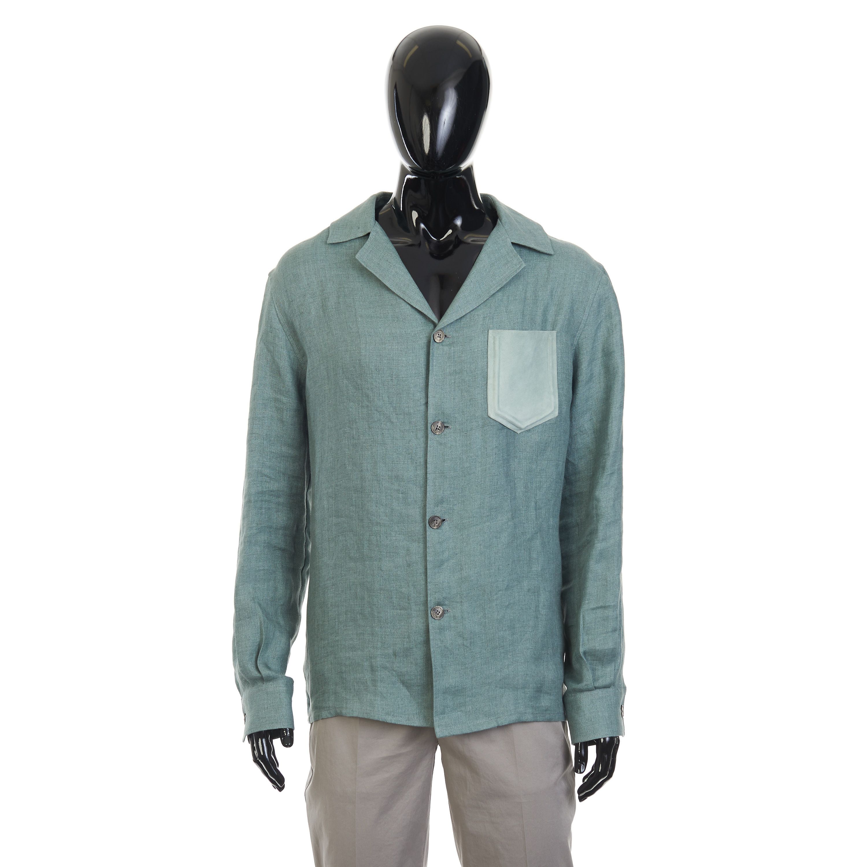 Other Brett Johnson Sky Powder Cuban Shirt Jacket - Linen Size US M / EU 48-50 / 2 - 1 Thumbnail