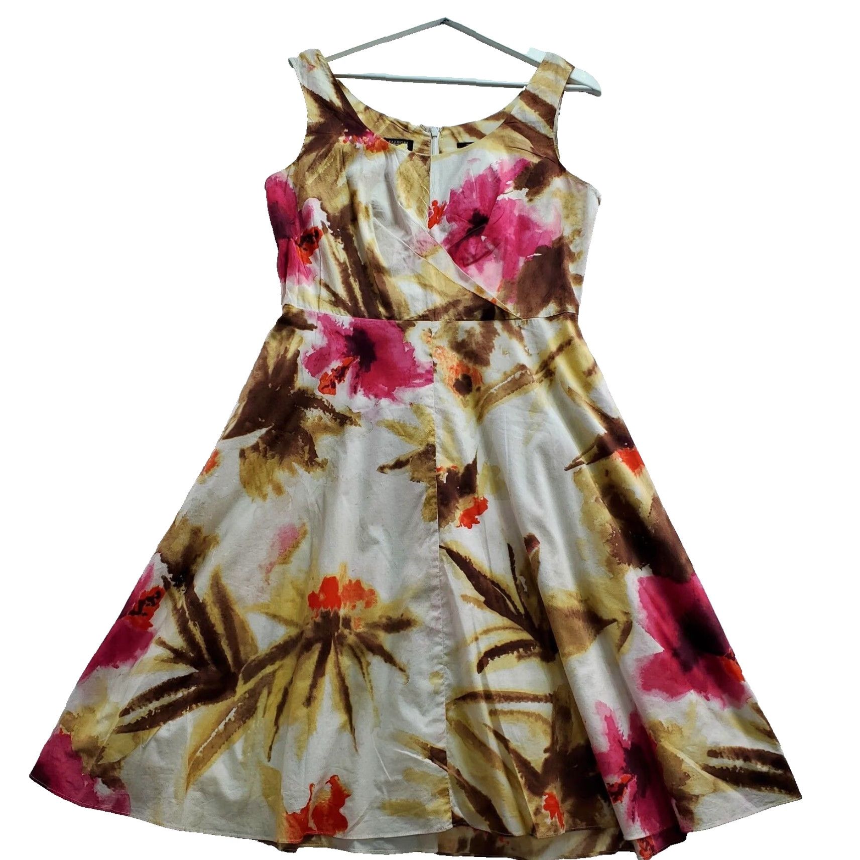 Talbots Talbots Dress Women 8 Petite Floral Stretch Knee Length Sleeveless Round Neck Zipper Casual Multicolor Size M / US 6-8 / IT 42-44 - 2 Thumbnail