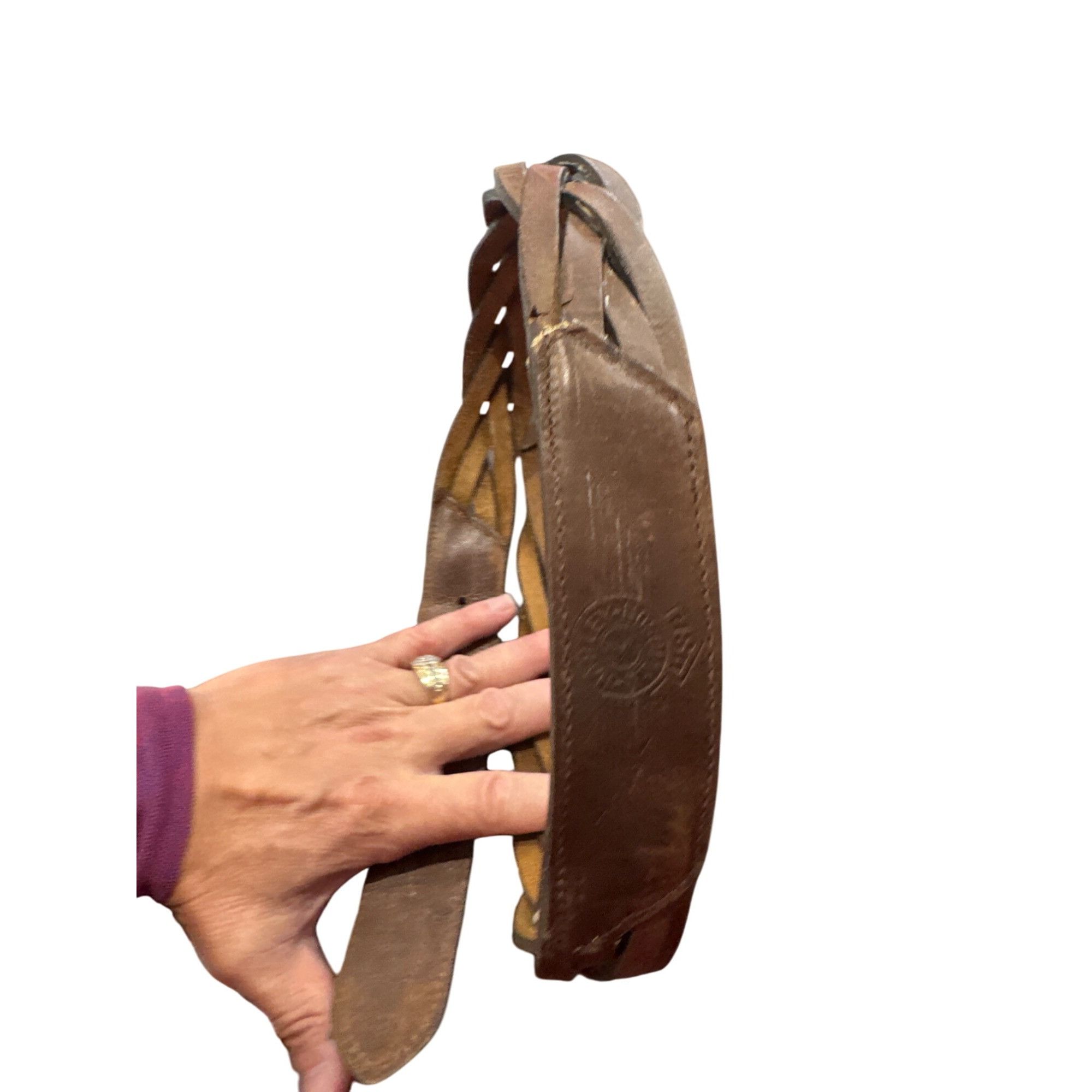 Harley Davidson Harley-Davidson Mens Brown Braided Leather waist belt Size 3 Size 36 - 6 Thumbnail