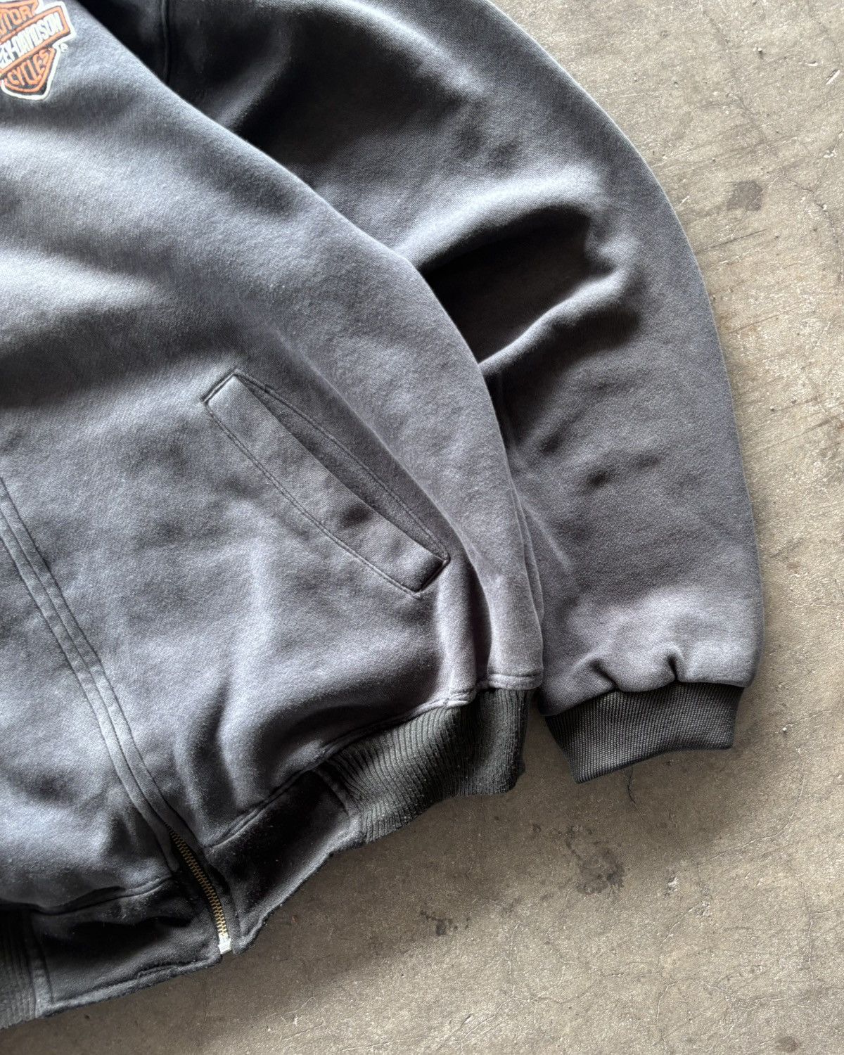 Harley Davidson Harley Davidson Faded Black Zip Up Hoodie Size US XL / EU 56 / 4 - 5 Thumbnail