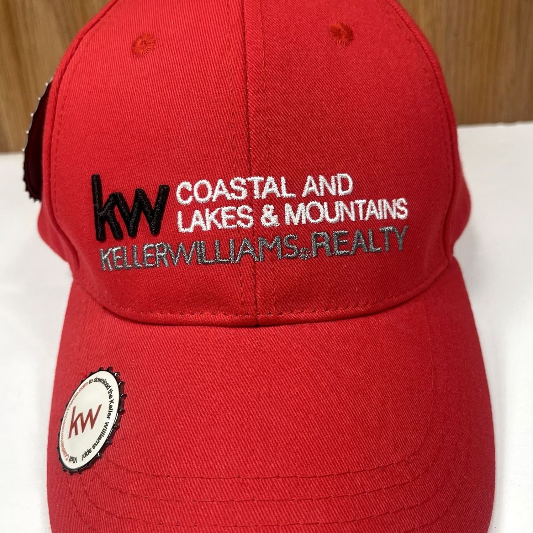 Vintage 360 HeadGear Baseball Cap Hat Adjustable Red with Built In Bottle Opener Under Visor Mens Adults Cap Size ONE SIZE - 3 Thumbnail