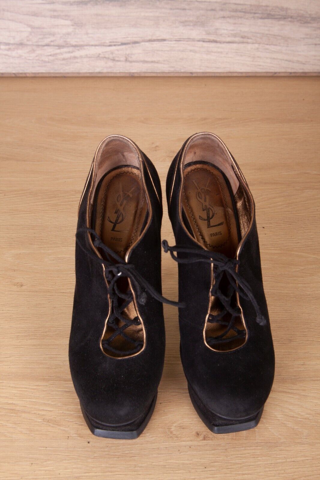 Yves Saint Laurent Yves Saint Laurent YSL Black Suede Leather Heels Size US 7 / IT 37 - 3 Thumbnail
