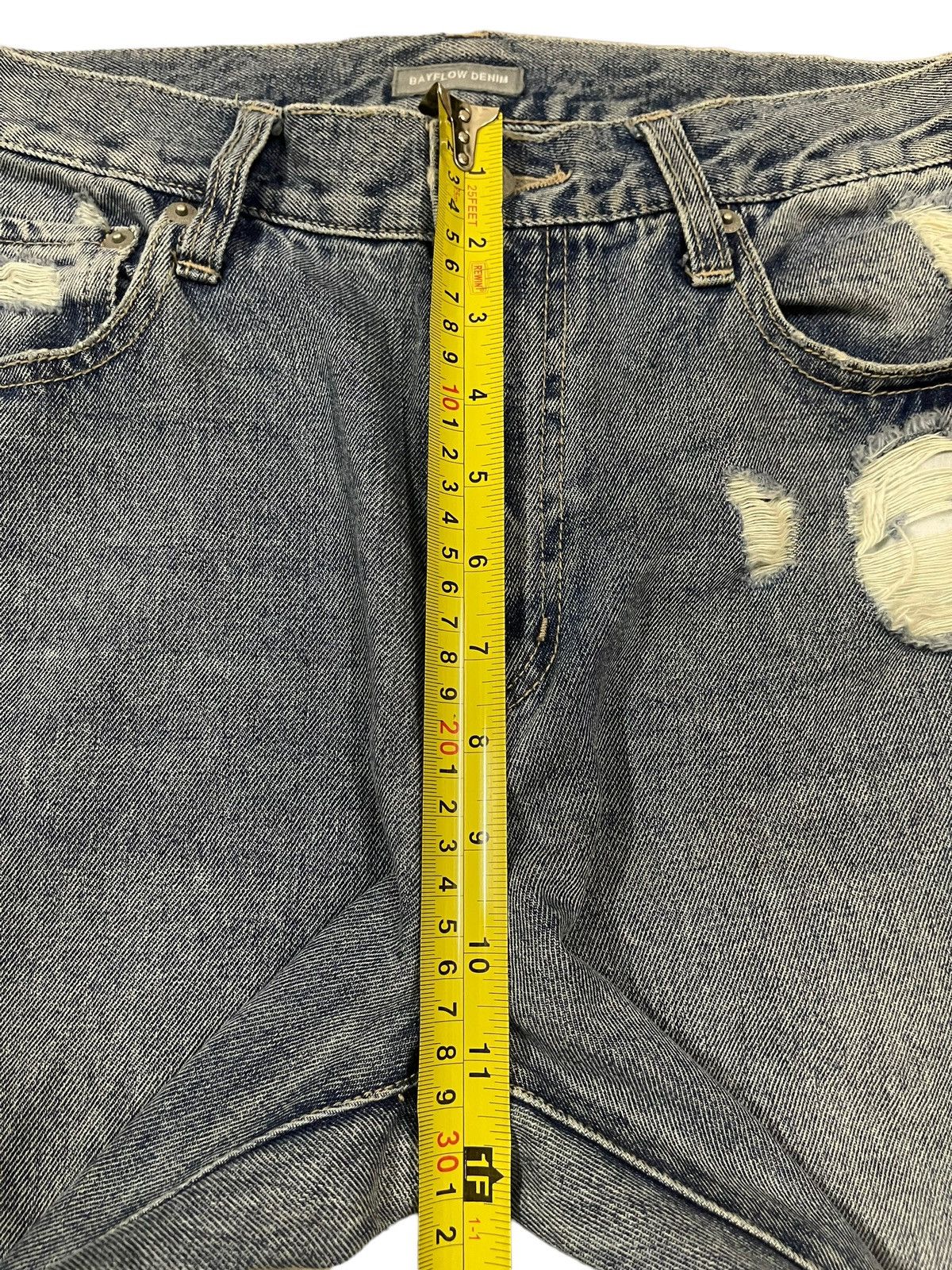 If Six Was Nine Vintage Japanese Brand Blue Wash Distressed Flare Jeans Size US 28 / EU 44 - 13 Thumbnail