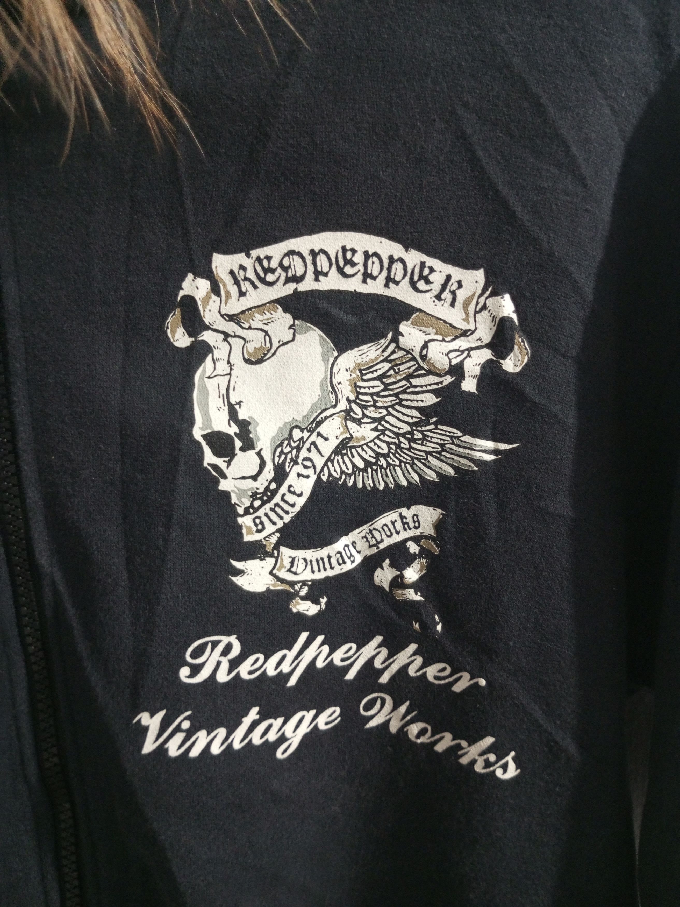 Hysteric Glamour Vintage red pepper sun faded embroidery skull fur hoodie Size US L / EU 52-54 / 3 - 3 Thumbnail