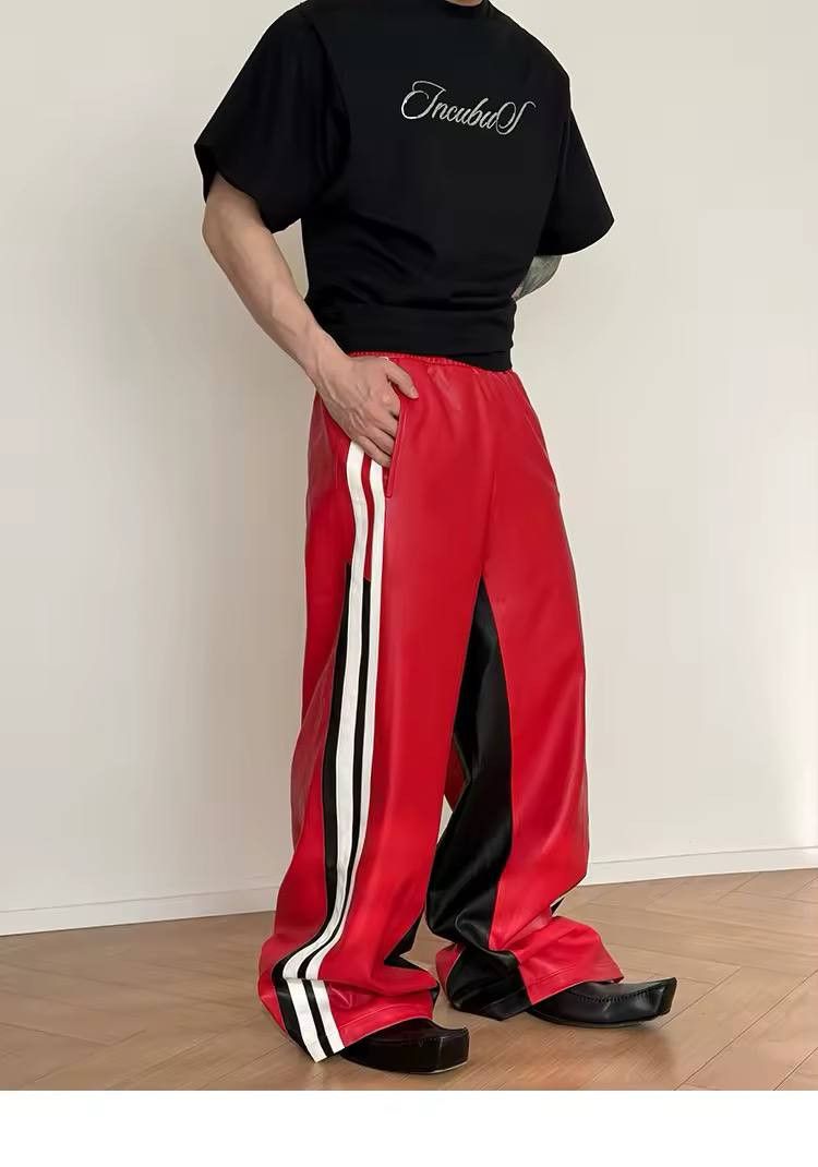 Japanese Brand × Vintage leather wide pants with an elastic waist. Size US 36 / EU 52 - 8 Thumbnail