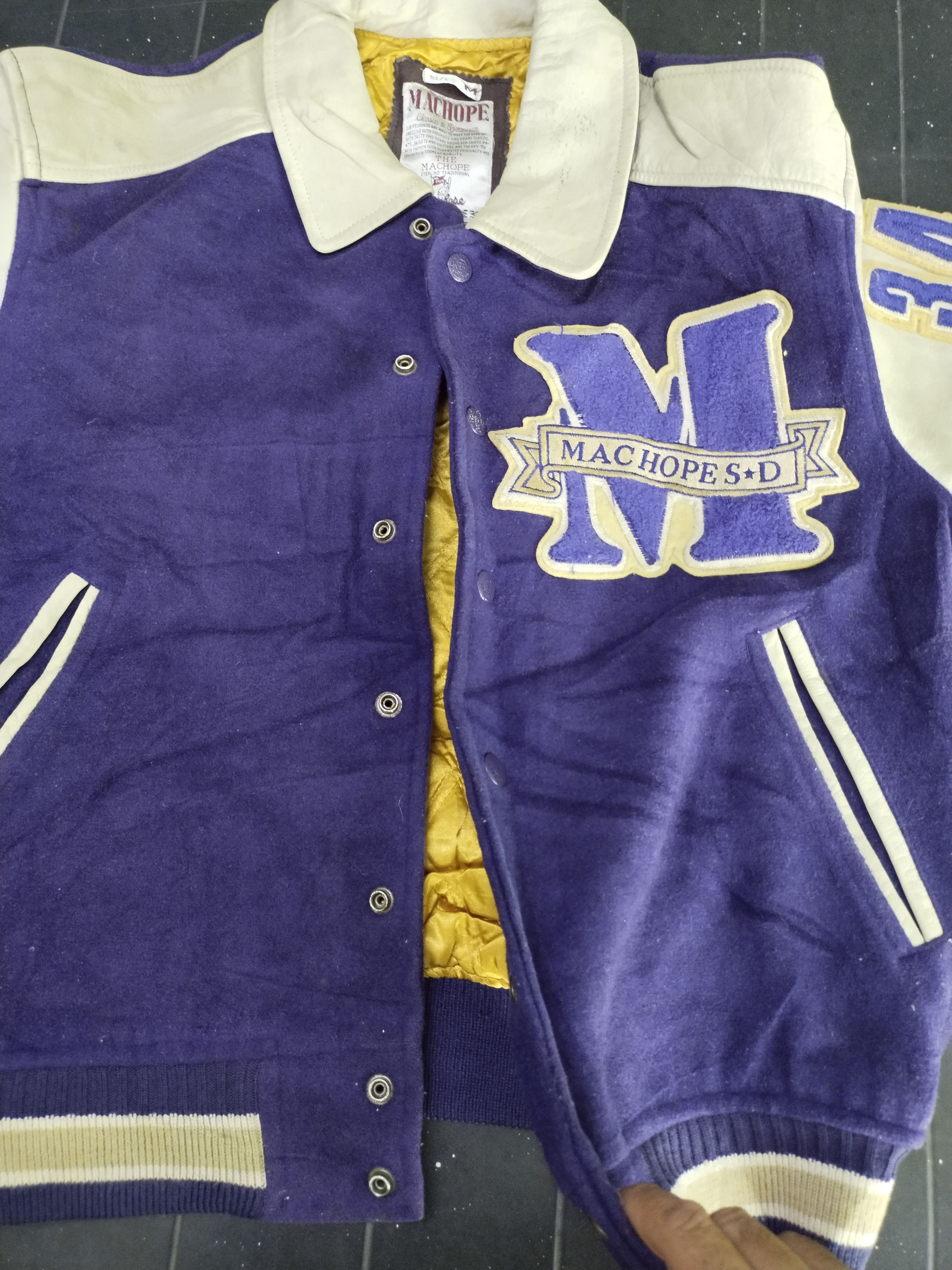 Vintage Vintage Machope Varsity Leather Wool Jacket Rare Size US M / EU 48-50 / 2 - 7 Thumbnail