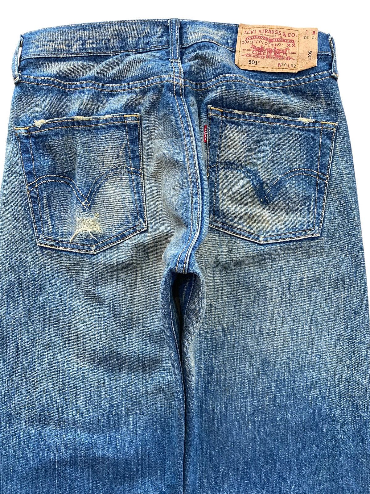 Levi's Levi’s Mud Wash Distressed Style Straight Leg Jeans Size US 30 / EU 46 - 4 Thumbnail