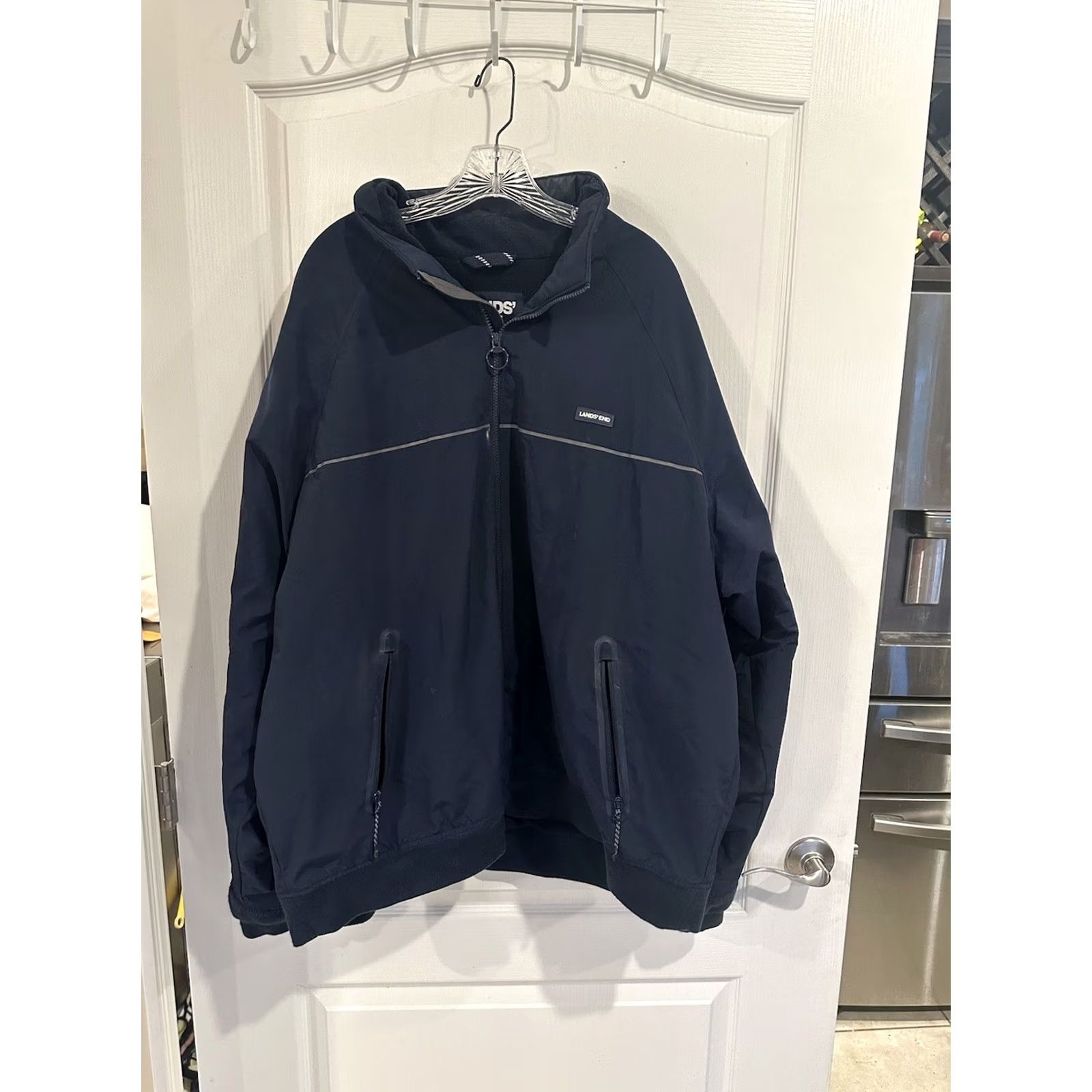 Lands' End Lands' End Jacket Mens Navy Blue Classic Squall Windbreaker Full Zip 2XLT Size US XXL / EU 58 / 5 - 2 Thumbnail