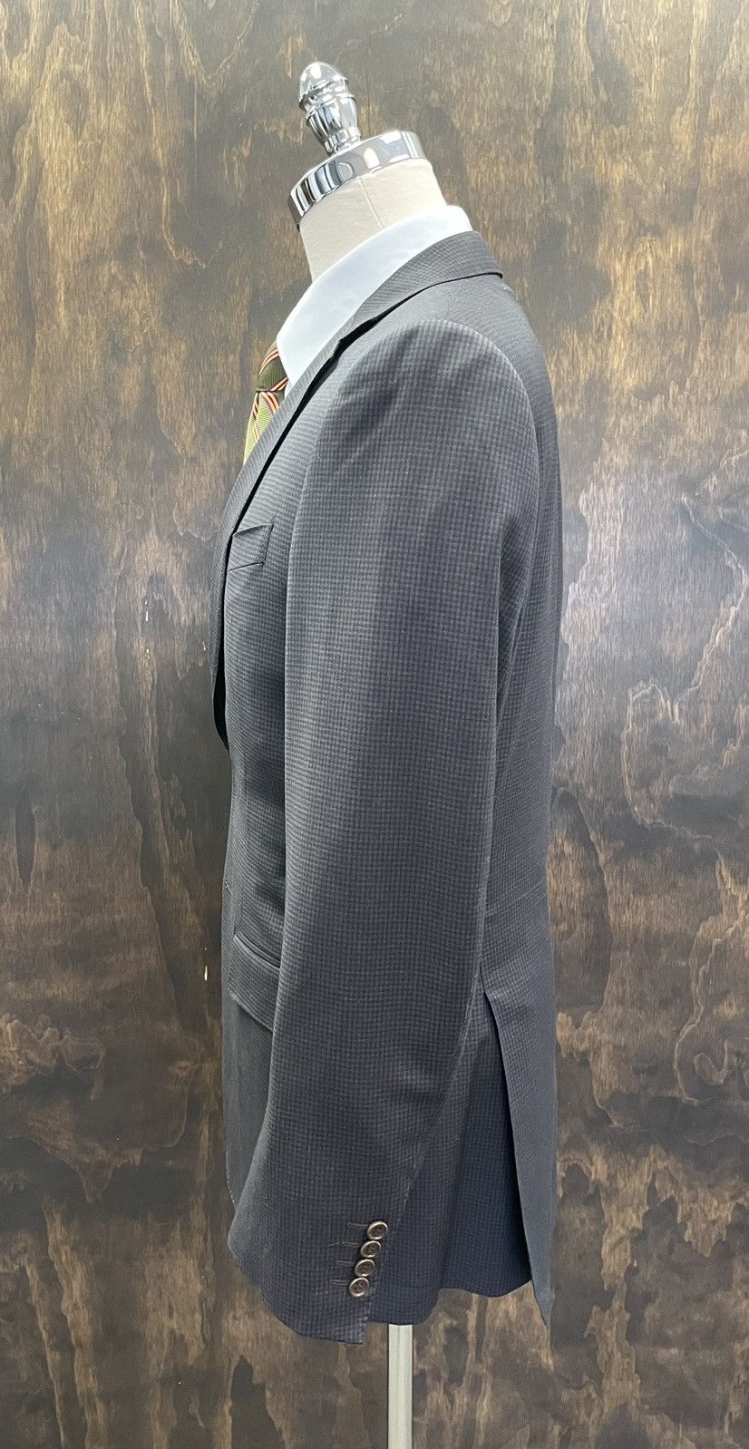 Canali Mini Check Wool Suit Size 40L - 4 Thumbnail