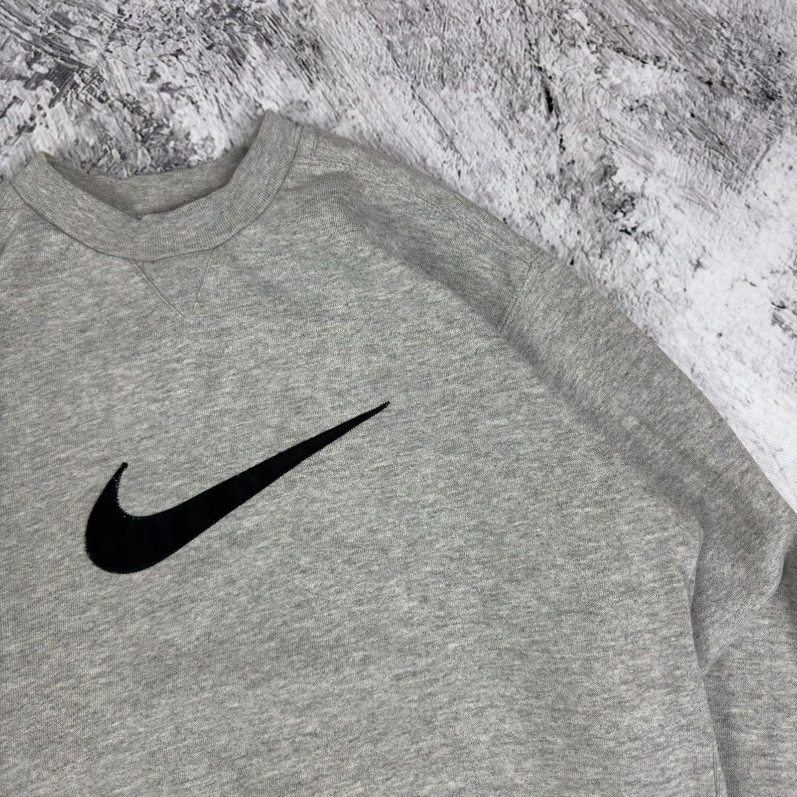 Nike Nike Men's Heather Gray Swoosh Fleece Pullover Sweatshirt S Size US S / EU 44-46 / 1 - 8 Thumbnail