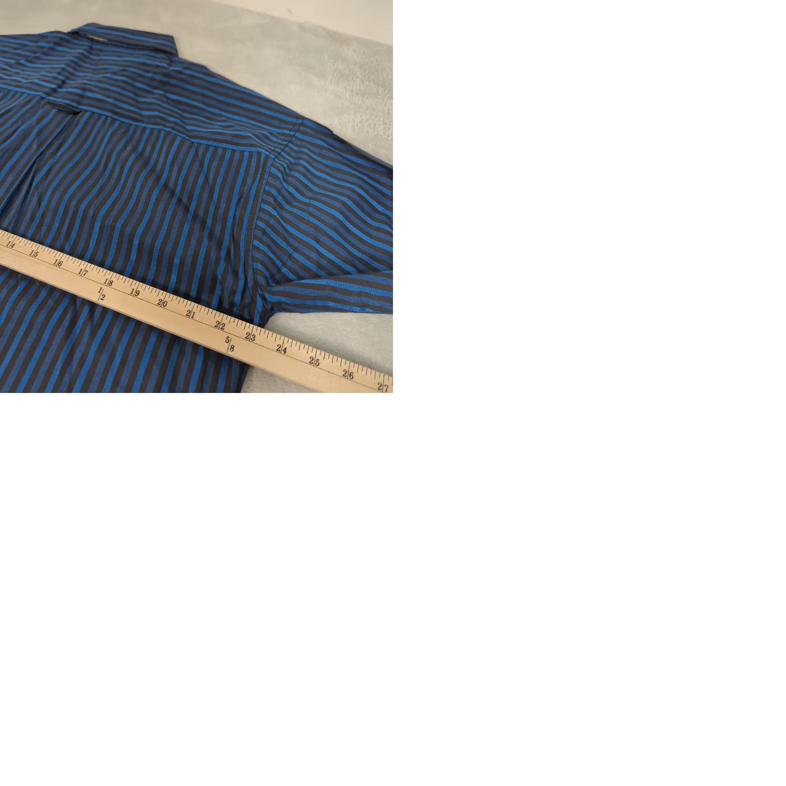Vintage Koman Shirt Mens XL Navy Blue Striped Button-Up Long Sleeve Casual Formal NEW Size 46R - 9 Thumbnail