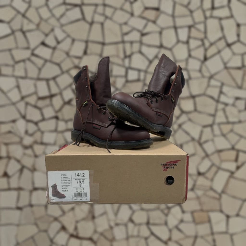 VINTAGE Red Wing Shoes Waterproof Leather Work Boots Men Size